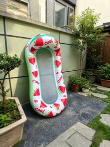 1pc Inflatable Pool Float – Striped Mesh Water Hammock & Mermaid Gradient Glitter Floating Lounge, Summer Pool Floats For Adults - No lounge chair - View 10
