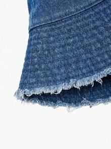 MUSERA Frayed Edge Tie String Bucket Hat Cool For Festival - cowboy - View 6