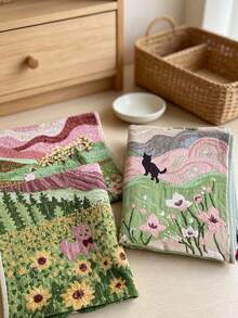 4 Packs Jacquard Four-Layer Gauze Towels, Pure Cotton Absorbent Towels, Thickened, Soft, Lint-Free, Suitable For Home And Travel. - Multicolor - View 9