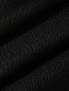 DAZY 純色高腰二合一裙襬拼接綁帶喇叭長褲，可愛校園風上衣 - 綠色 - 查看 8