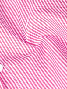 SHEIN 3件套 黃色長袖條紋數位印花襯衫、黑色長褲、細肩帶背心，適合春夏戶外穿著 - 粉色 - 查看 4