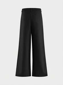 AXEPEAK Pantalones casuales versátiles de unicolor para hombres para ir al trabajo - Negro - Ver 10