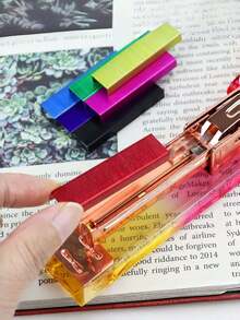 1set/1000pcs Colored Staples - General Office Staples, Document Staples, Book Staples And Staple Supplies - Made Of Other Metal Materials. - 1000Pcs/box - View 7