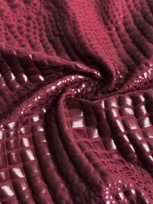 NU&NOW Damen-Kleid in Große Größen, Burgunderrot, Krokodil-Prägung, Kunstleder, Neckholder, figurbetont, Bodycon, mit Metallketten-Dekor, für Club, Nachtausgang, Party, Herbst, sexy - Bordeaux - Übersicht 8