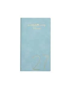 1 Stück 2027 Englischer Wochenplaner Notizbuch 3,94*6,89 Zoll wasserdichtes PU-Leder Goldfolien-Cover tragbares Taschen-Terminkalender Mini-Tagesagenda Notizblock für Büro Schule Reisen persönliches Zeitmanagement - Mehrfarbig - Übersicht 7