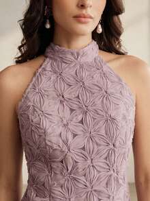 Anewsta Rundhals ärmelloses Tanktop, strukturierter Stoff, figurbetontes elegantes Damenoberteil für Party, Sommerurlaub - Violett - Übersicht 6