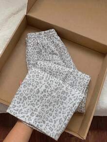 Comfortcana Pantalones deportivos casuales de verano para mujer talla grande con cintura elástica, color amarillo con rayas marrones en contraste, pierna ancha y holgados - Gris Claro - Ver 6