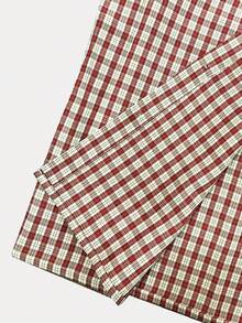 Manfinity Roghcode Men's Letter Plaid Pattern Short Sleeve Single-Breasted Casual Shirt - Multicolor - View 4