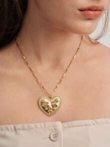 Vandermere Unique Exaggerated Heart, Sun, Face Design Pendant Necklace, Stainless Steel Jewelry Accessory - Necklace - View 7