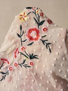 Bohemela 夏/秋度假刺繡花卉圖案梭織寬鬆女款襯衫，日常穿著，鄉村音樂會派對，返校季 - 彩色 - 查看 9