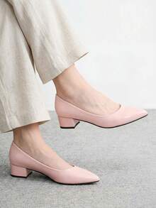 CUCCOO BIZCHIC 女款米色尖頭平底鞋，極簡優雅百搭款，適合春夏季、度假、商務休閒與日常出門 - 粉色1 - 查看 1