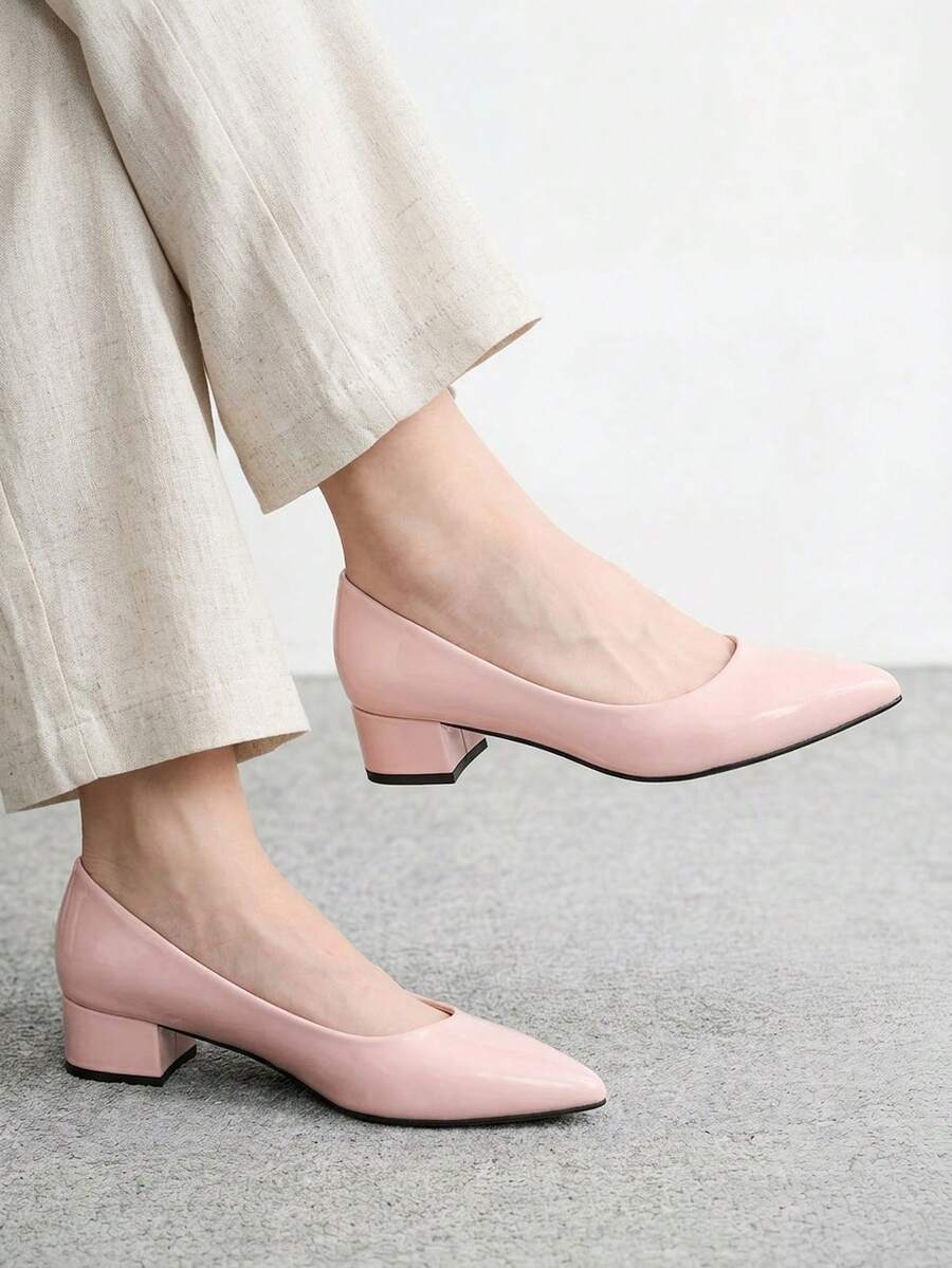 CUCCOO BIZCHIC 女款米色尖頭平底鞋，極簡優雅百搭款，適合春夏季、度假、商務休閒與日常出門 - 粉色1 - 查看 1
