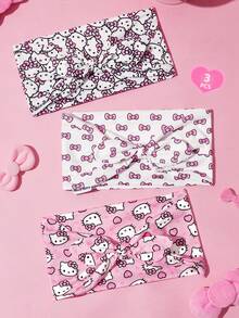 HELLO KITTY AND FRIENDS | SHEIN 3件組彈性髮箍，適合日常配戴，可作為禮物使用 - 彩色 - 查看 2