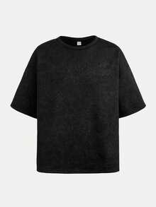 SHEIN Tween Girl 休閒日常時尚短版短袖上衣與長褲套裝 - 深灰色 - 查看 9