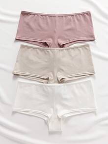 Ocili 女款舒適素色極簡日常內褲 (3件裝) - 彩色 - 查看 3