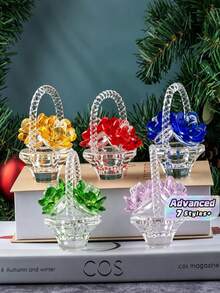 Transparent Flower Basket Decor Suitable For Bedroom And Living Room Decoration - Crystal Rose Basket - View 1