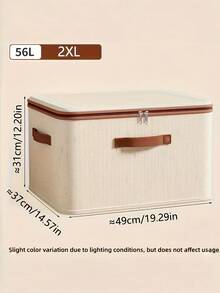 1pc Minimalist Foldable Zipper Storage Bin With Lid Hand Washable Space Saving Under Bed Organizer For Clothes Bedding Textiles Bedroom - Multicolor - View 12