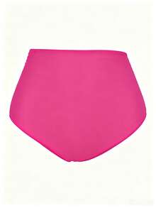 SHEIN CURVE+ Summer Beach Plus Ruched High Waisted Bikini Bottom, Beach Outfits For Woman, Plus Size For Woman, Bathing Suits, Slimming Swimwear - Pink - View 7