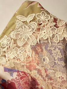 Bohemela Summer/Fall Vacation Casual Floral Lace Patchwork Ruffle Strap Women's Top, Daily Wear, Country Concert Party, Back To School - Multicolor - View 9