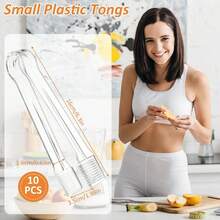 6/10 Pcs Buffet Tongs, 6.3 Inch Mini Food Service Utensil Clip, Transparent Kitchen Tong, Mini Ice Tong, Mini Dining Clip, Sugar Cube Mini Ice Tong For Tea & Coffee Parties, Celebrations, Bars, Salad, Dessert, Sandwich, Barbecue, Cookies - transparent - View 1