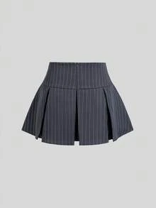 Sweetra Women's Front Tie Light Grey Pleated Skirt Back-To-School Graduation Rio De Janeiro School Sixth Form Spa Summer 70s Cute - Grey - View 2