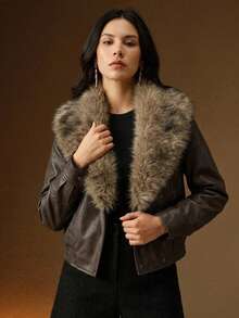 DAZY Women's Fashion Cotton Padded Coat With Buttons And Pockets, Long Sleeve - Coffee Brown - View 6