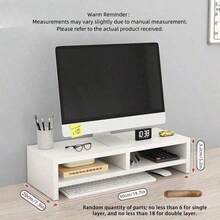 1 pieza Soporte elevador para monitor; Elevador de monitor de computadora de escritorio, Soporte elevado para pantalla, Estante organizador de escritorio de oficina para laptop, Adecuado para escritorio de oficina - Multicolor - Ver 11