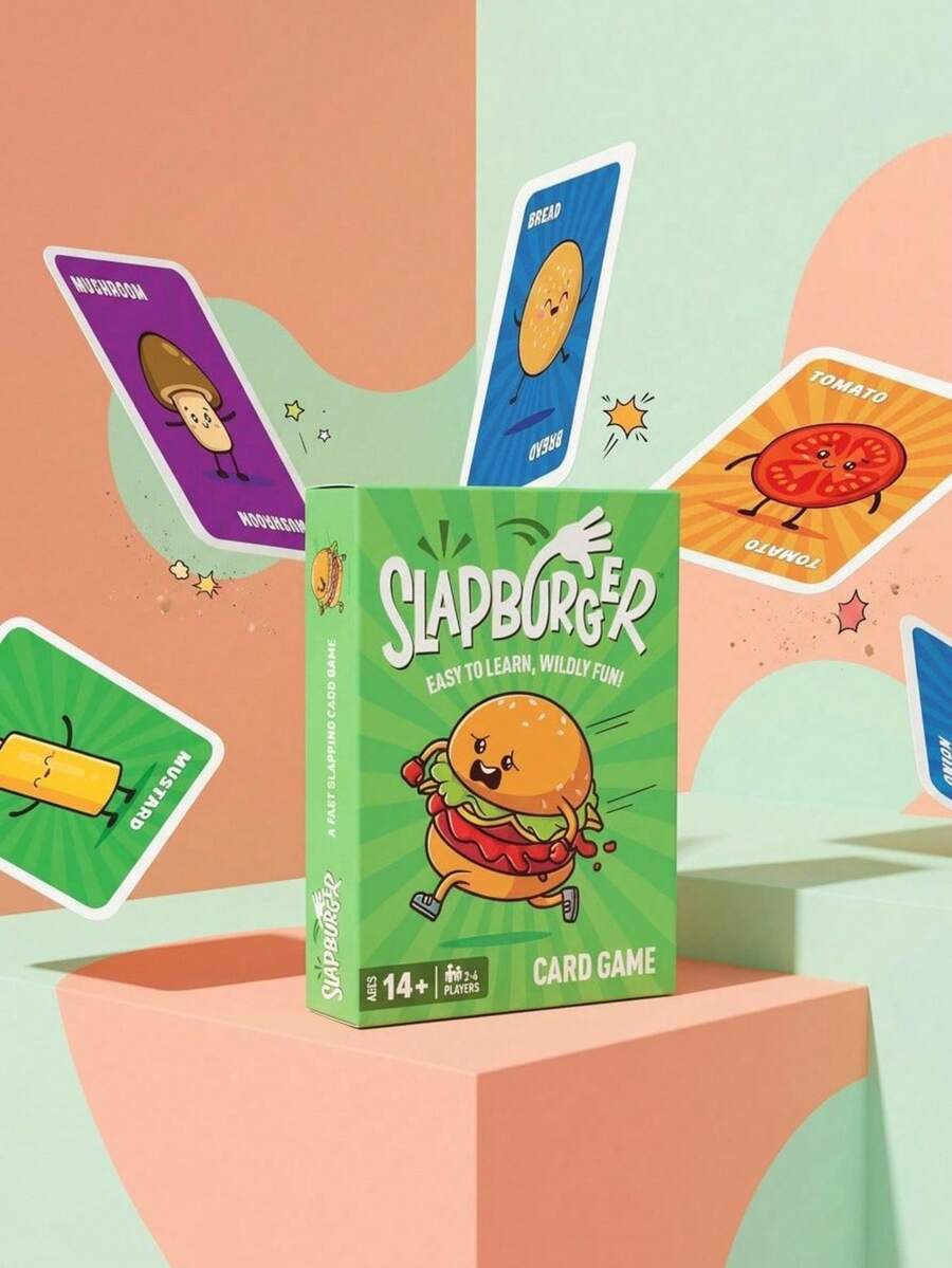 MINKOJA Slapburger Card Game, Family Party Game, 2-6 Players Tabletop Game - Green - View 1