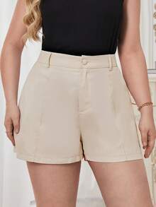 Shapeblank Plus Wide Leg Shorts - Apricot - View 7