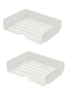 2/4pcs Stackable File Tray Organizer - A4 Paper Sorting Desktop Tray With 2/4 Tier File Racks, Office & Study Supplies, Desk Organizer - Back To School Essential - Multicolor - View 10