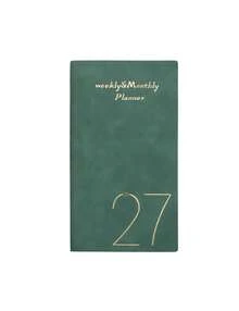 1 Stück 2027 Englischer Wochenplaner Notizbuch 3,94*6,89 Zoll wasserdichtes PU-Leder Goldfolien-Cover tragbares Taschen-Terminkalender Mini-Tagesagenda Notizblock für Büro Schule Reisen persönliches Zeitmanagement - Mehrfarbig - Übersicht 8
