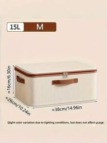 1pc Minimalist Foldable Zipper Storage Bin With Lid Hand Washable Space Saving Under Bed Organizer For Clothes Bedding Textiles Bedroom - Multicolor - View 9