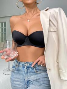 DesireSculpt Áo ngực có gọng trơn với dây áo ngực có thể tháo rời - màu đen - Xem 7
