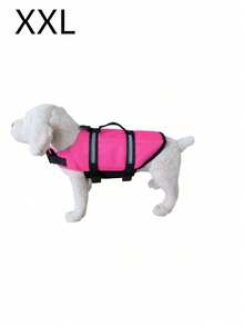 1pc Dog Life Jacket, Adjustable Dog Swimwear, High Buoyancy With Rescue Handle, Suitable For Small, Medium And Large Dogs For Swimming And Boating - Rose Red - View 9