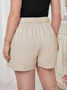 Shapeblank Plus Wide Leg Shorts - Apricot - View 2
