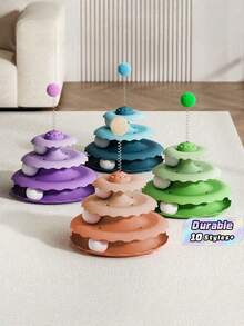 1 Set Of Cat Toy - Self-Amusement Cat Turntable Ball Small Cat Entertainment Toy Fun Play Mat For Pets And Cat Toys - Multicolor - View 1