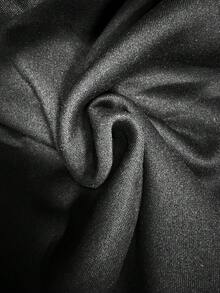 SHEIN 女士撞色刺绣抽绳腰休闲宽松运动裤 - 黑色 - 查看 3