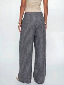 Avantive Pantalones rectos grises de moda para mujer, estilo commuter, para negocios, trabajo, otoño y casual - Gris Oscuro - Ver 6
