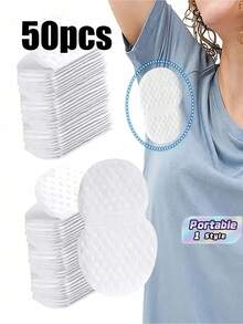 50 Pieces Disposable Underarm Sweat Pads Ultra Breathable Invisible Lightweight Odor Free Comfort Sweat Absorbing Liners Easy To Use For Men Women Summer Travel Outdoor Activities - multicolor - View 1