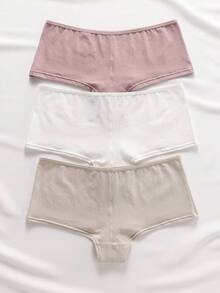 Ocili 女款舒適素色極簡日常內褲 (3件裝) - 彩色 - 查看 2