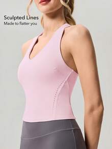 OutZeal Women Sports Pink Bra Gym Workout Wear Buttery Soft Bra-In Racer Back Active Top - Pink - View 4