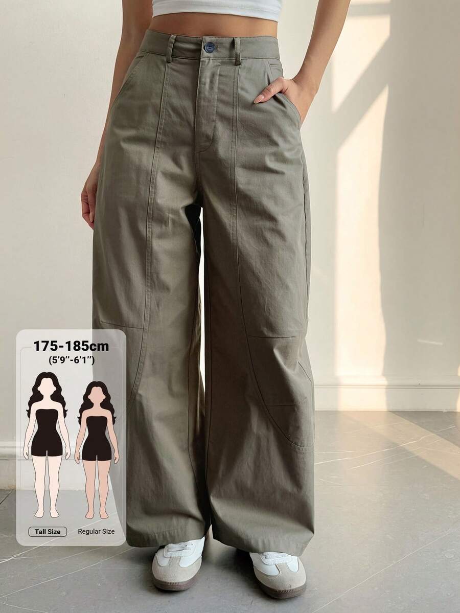 Livesso Tall Women's Loose Straight Leg Casual Cargo Pants, Tall Women - Army Green - View 1