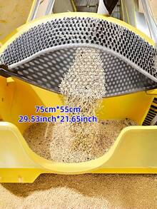 Double Layer EVA Cat Litter Mat, Odor Resistant Non-Slip Easy Clean Kitty Litter Trapping Pad, Durable Comfortable Indoor Cat Waste Control Mat, Modern Pet Accessory - Multicolor - View 7