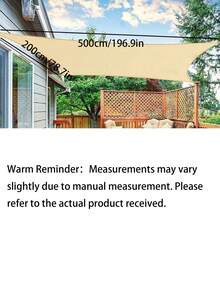 1pc Waterproof Sun Shade Sail, Outdoor Canopy, Garden Sunshade Cloth, Rectangular Shape, Suitable For Balcony, Yard, Parking Lot, Swimming Pool - 1pc shade cloth - View 12