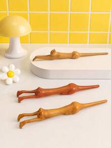 Zazumi 1pc Creative Wooden Cat-Shaped Long-Handled Back Scratcher – Featuring Kitten Design, This Household Back-Scratching Tool Comes In Various Sizes And Serves As A Handy, Stress-Relieving Accessory For A Comfortable Massage. - multicolor - View 1