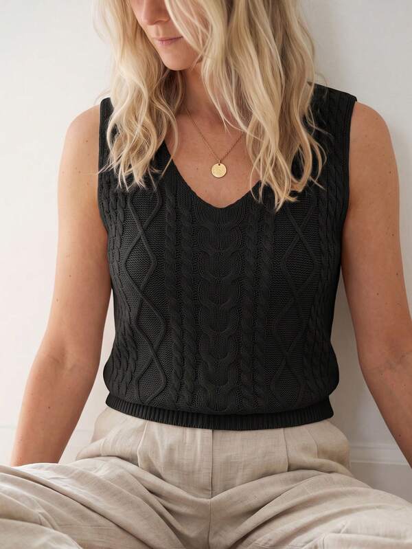 Sprig & Strand Women's All-Match Ribbed Knit Tank Top, Versatile For Daily Wear