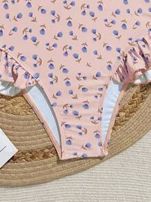 Swim Mod 3件組夏季新款亮面布料亮片刺繡花卉三角比基尼聚攏泳衣 女款 - 粉色 - 查看 5