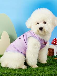 ADVENTURE TIME X PETSIN 1pc 1 Cute Style Smile Face And Five Pointed Star Pattern Pet Vest, Soft, Comfortable, Breathable And Anti Hair Pet Clothing - Purple - View 7