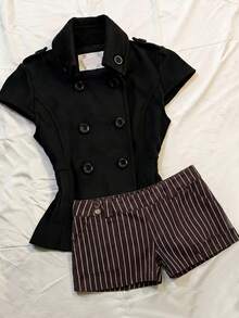 Attitoon Women's Striped Casual Versatile Daily Wear Shorts - Coffee Brown - View 6