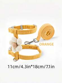 Set Harness & Tali Hewan Peliharaan Motif Garis & Bunga yang Lucu, Tersedia 5 Warna, Harness Hewan Peliharaan Portabel, Dekorasi Liburan, Tali Hewan Peliharaan untuk Pemotretan Foto untuk Kucing & Anjing Kecil - MultiWarna - View 9